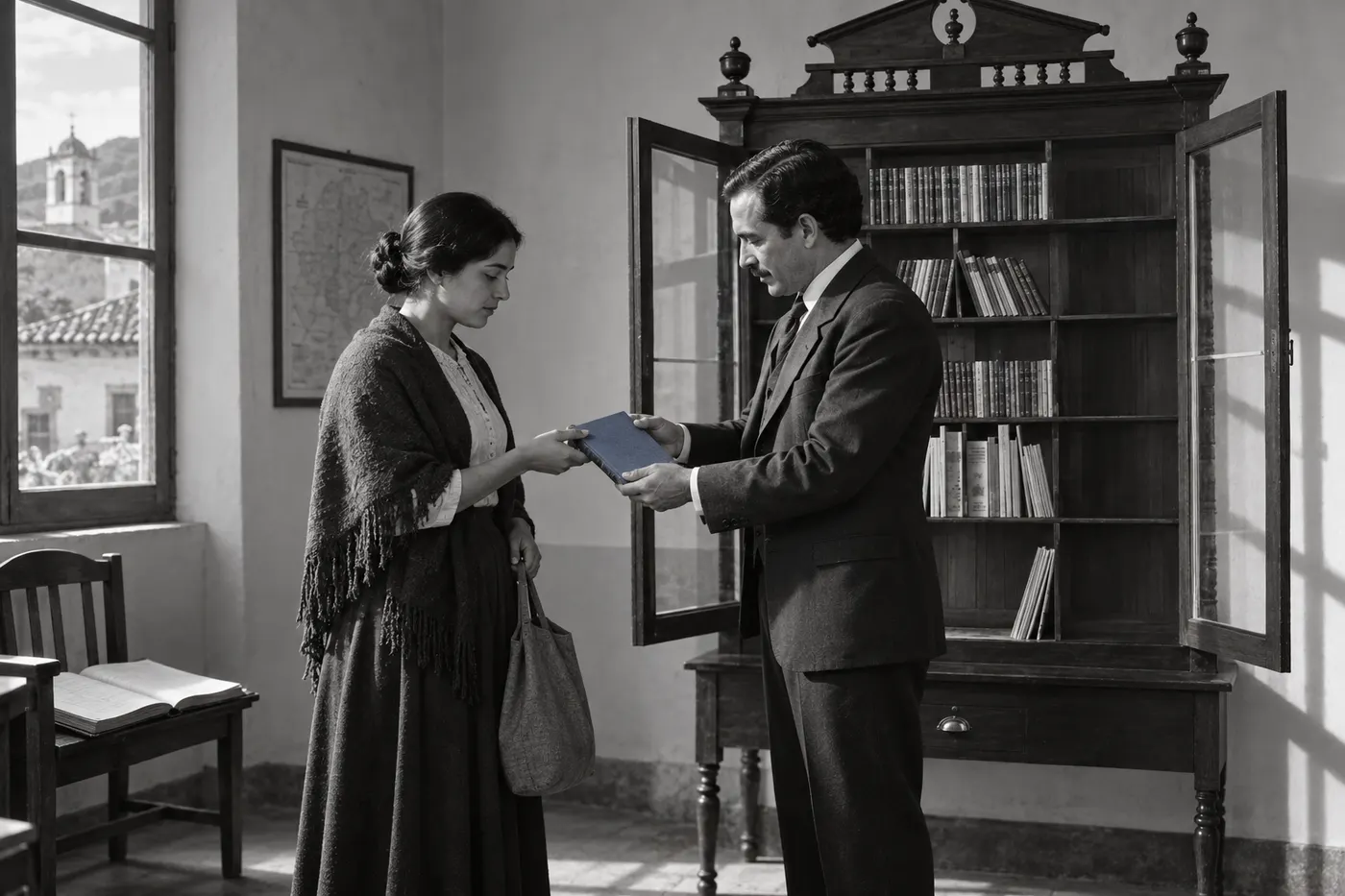 Quema de bibliotecas aldeanas por resistencia clerical
